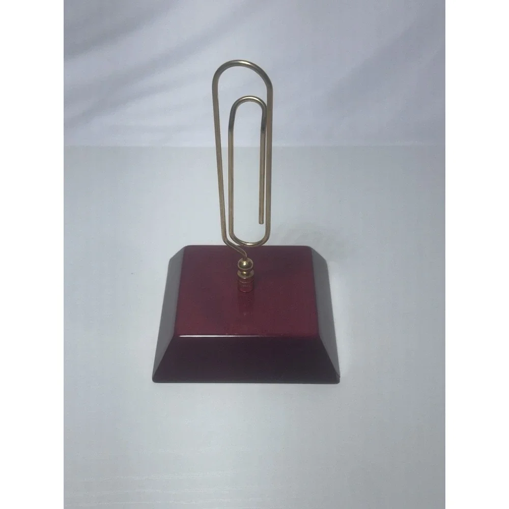 Rosewood Piano Finish Brass  Paper Clip Note / Letter / Paperweight 7 Inches.